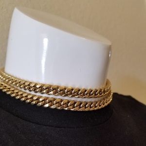 18k GP Cuban Link Chain in 22” 24”